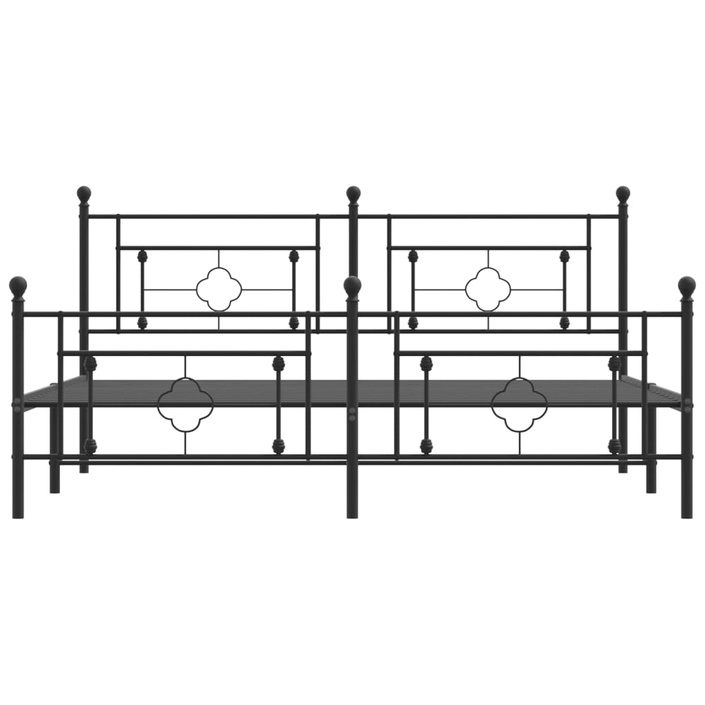 Bedframe met hoofd- en voeteneinde metaal zwart 183x213 cm is nu te koop bij PeponiXL, paradijselijk wonen!