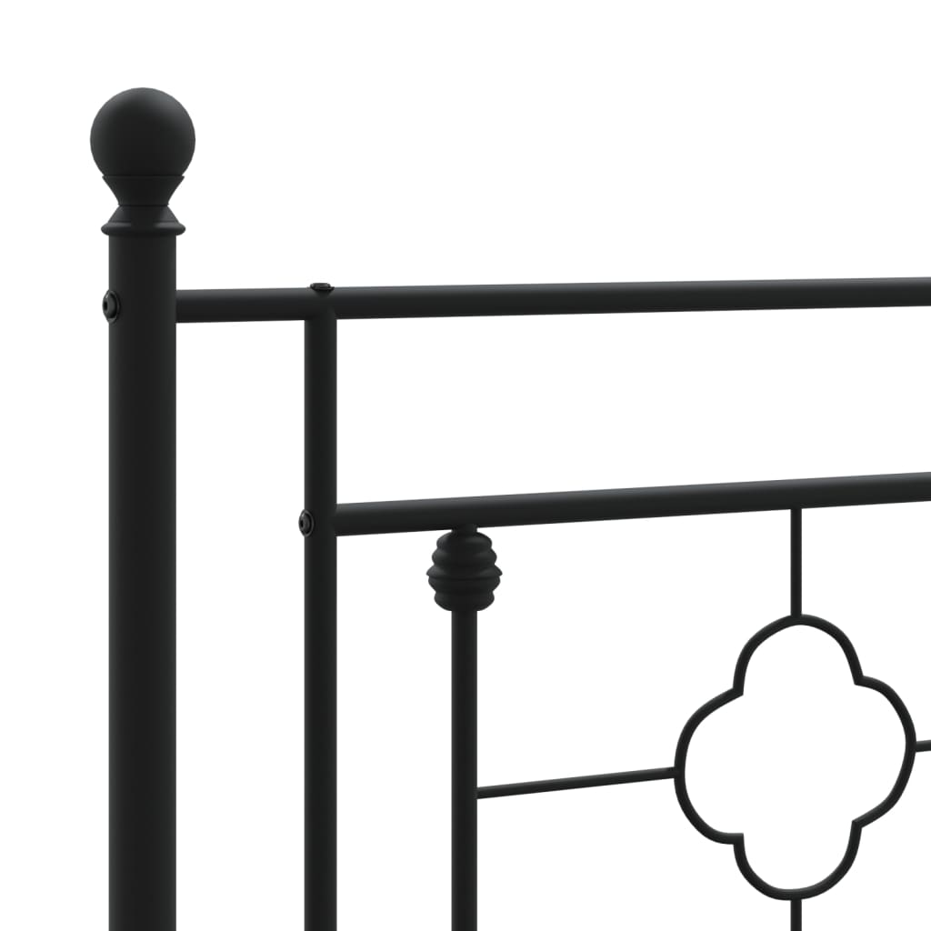 Bedframe met hoofd- en voeteneinde metaal zwart 183x213 cm is nu te koop bij PeponiXL, paradijselijk wonen!