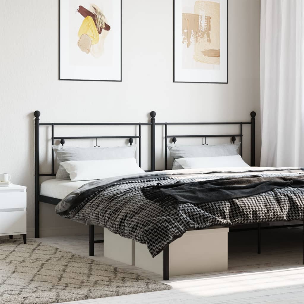 Vervangend hoofdbord 193 cm metaal zwart is nu te koop bij PeponiXL, paradijselijk wonen!