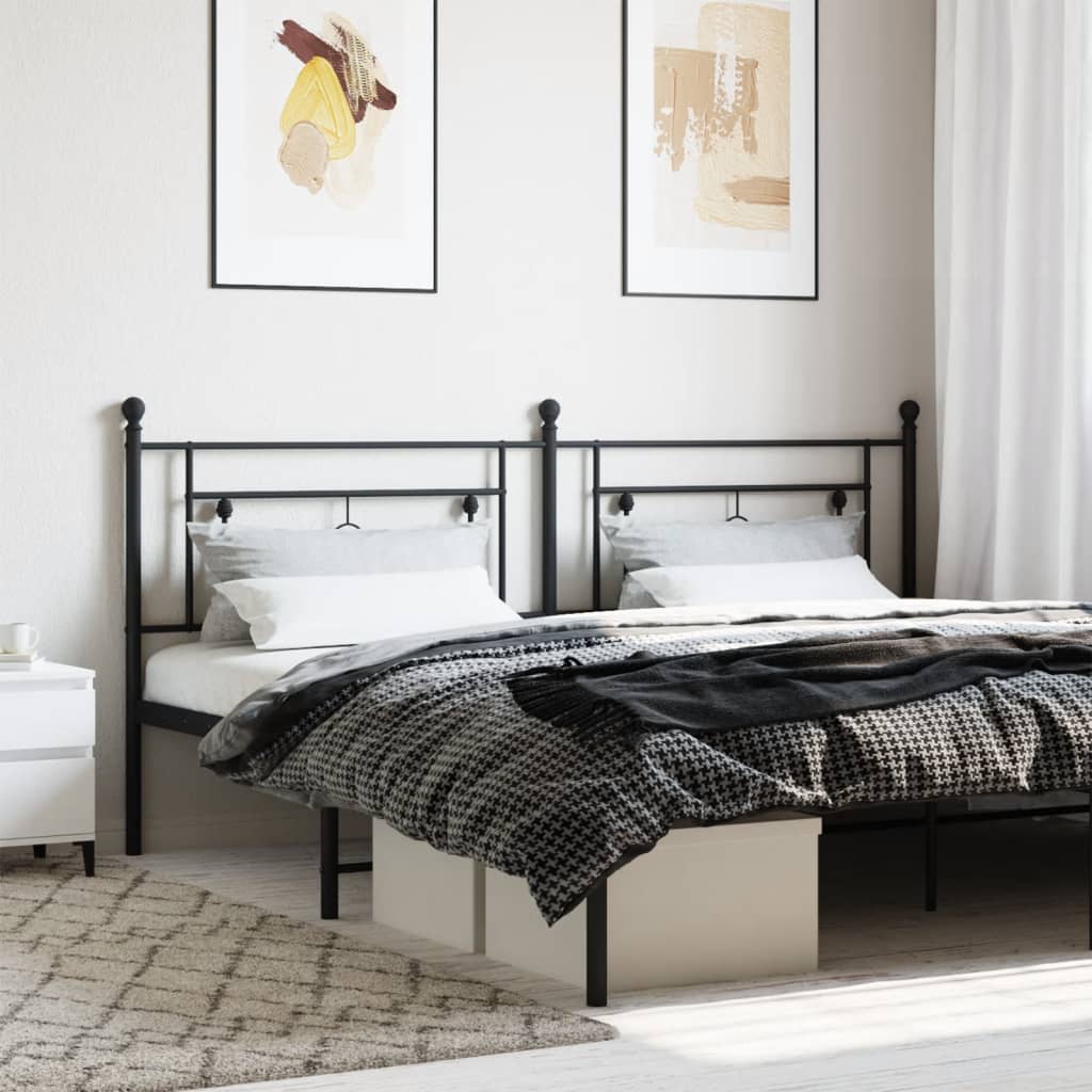 Vervangend hoofdbord 200 cm metaal zwart is nu te koop bij PeponiXL, paradijselijk wonen!