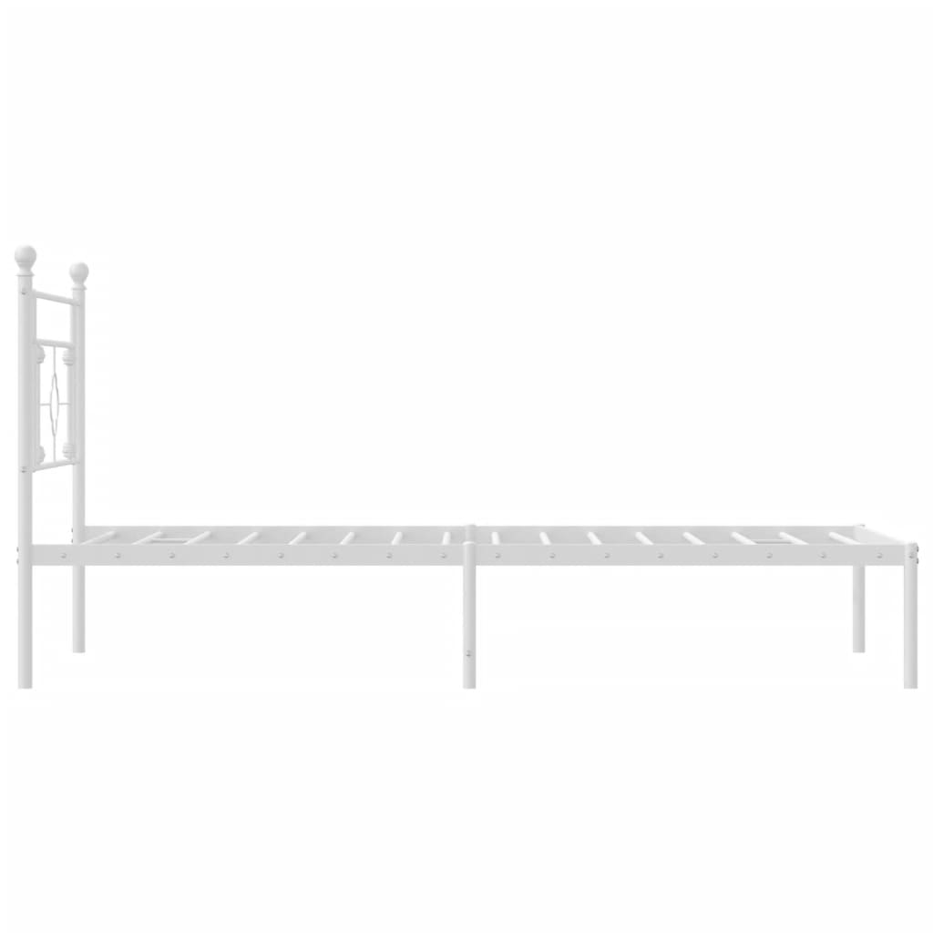 Bedframe met hoofdbord metaal wit 107x203 cm is nu te koop bij PeponiXL, paradijselijk wonen!