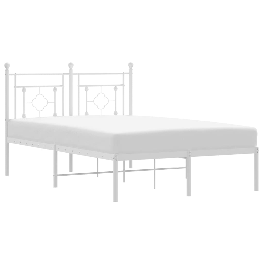 Bedframe met hoofdbord metaal wit 120x190 cm is nu te koop bij PeponiXL, paradijselijk wonen!