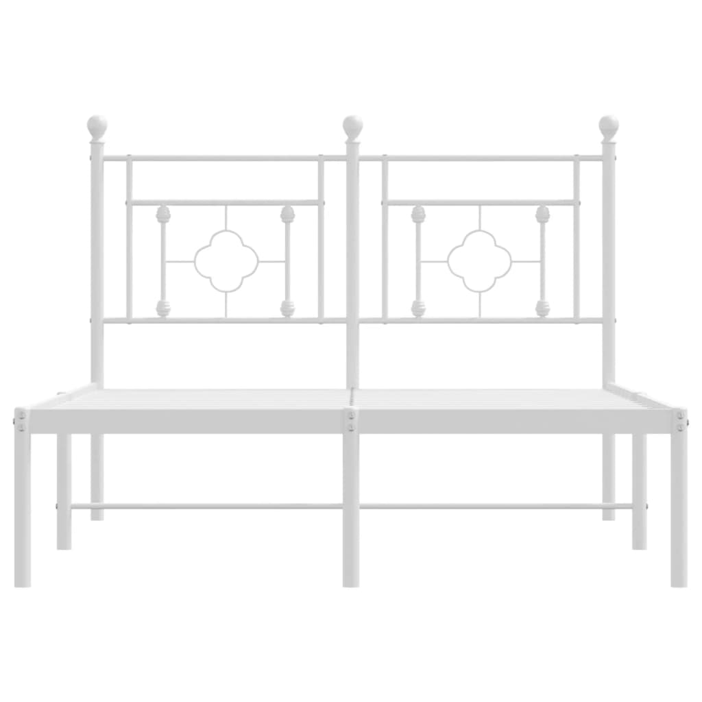 Bedframe met hoofdbord metaal wit 120x190 cm is nu te koop bij PeponiXL, paradijselijk wonen!