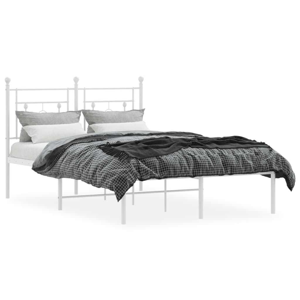 Bedframe met hoofdbord metaal wit 120x200 cm is nu te koop bij PeponiXL, paradijselijk wonen!