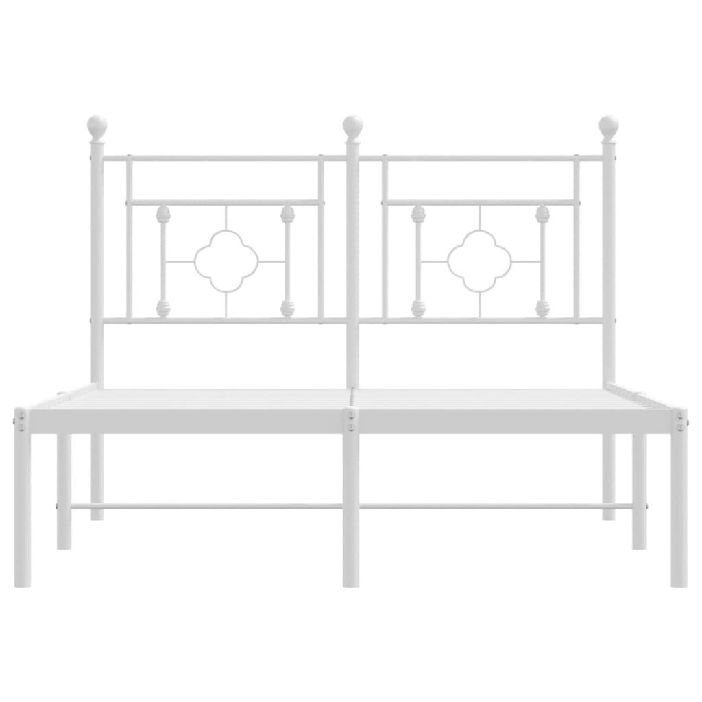 Bedframe met hoofdbord metaal wit 120x200 cm is nu te koop bij PeponiXL, paradijselijk wonen!