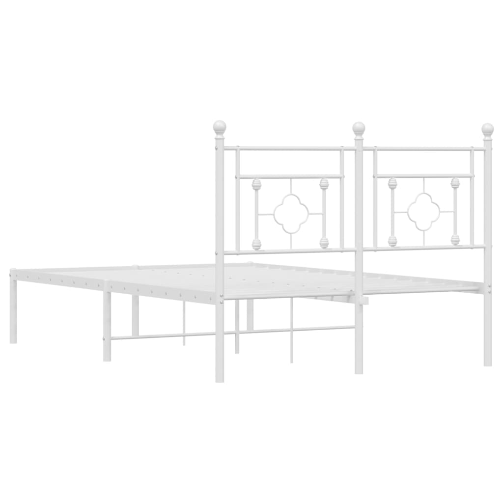 Bedframe met hoofdbord metaal wit 120x200 cm is nu te koop bij PeponiXL, paradijselijk wonen!