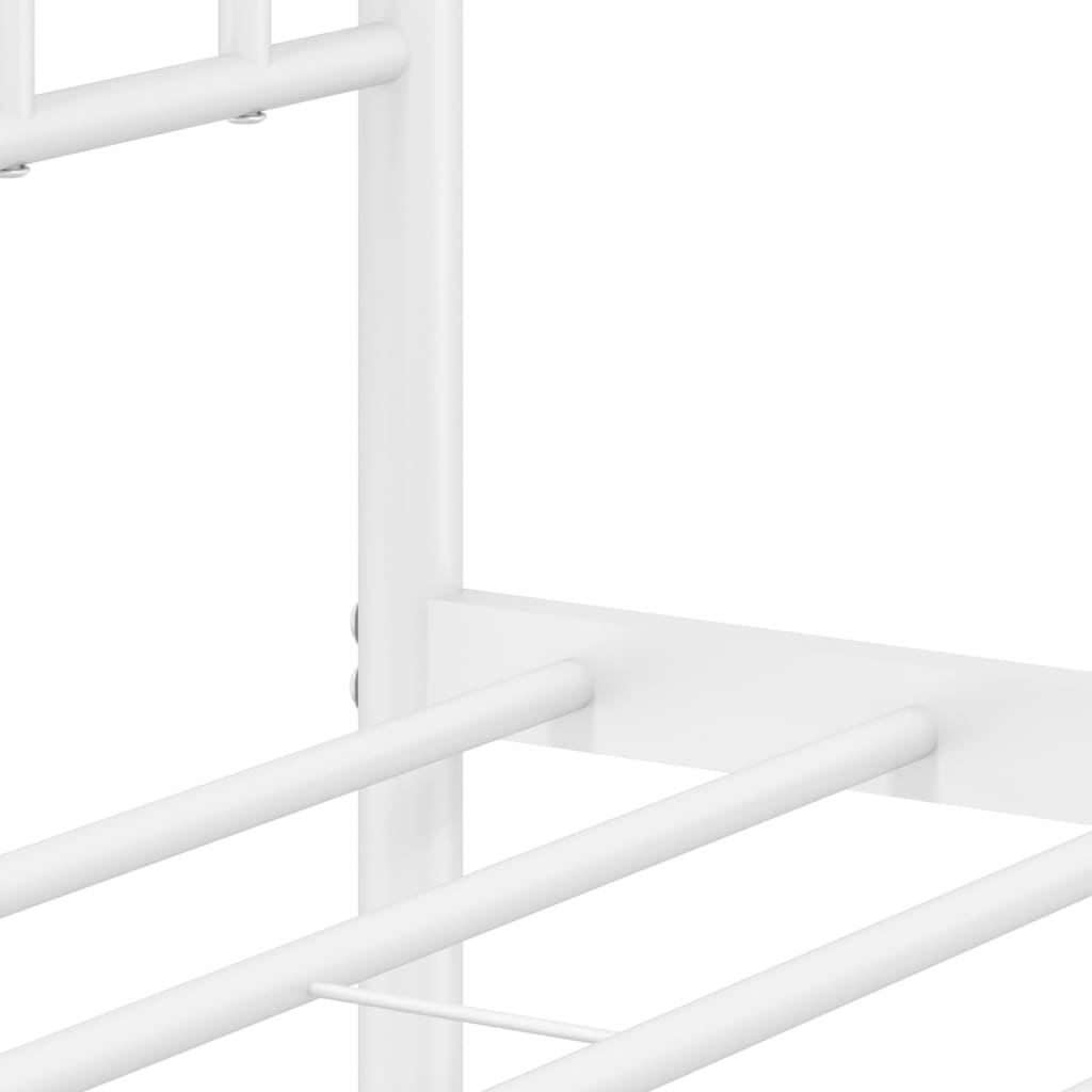 Bedframe met hoofdbord metaal wit 120x200 cm is nu te koop bij PeponiXL, paradijselijk wonen!