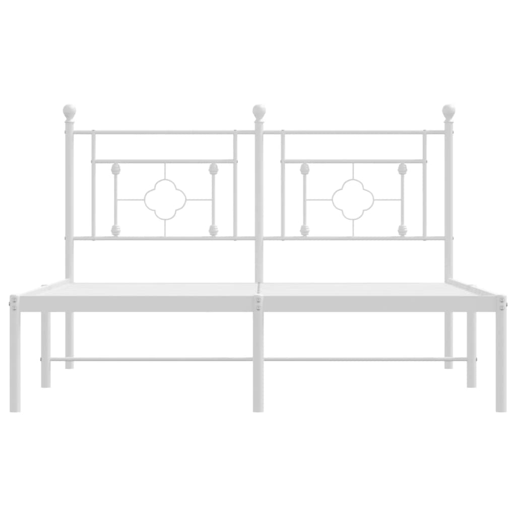 Bedframe met hoofdbord metaal wit 140x190 cm is nu te koop bij PeponiXL, paradijselijk wonen!