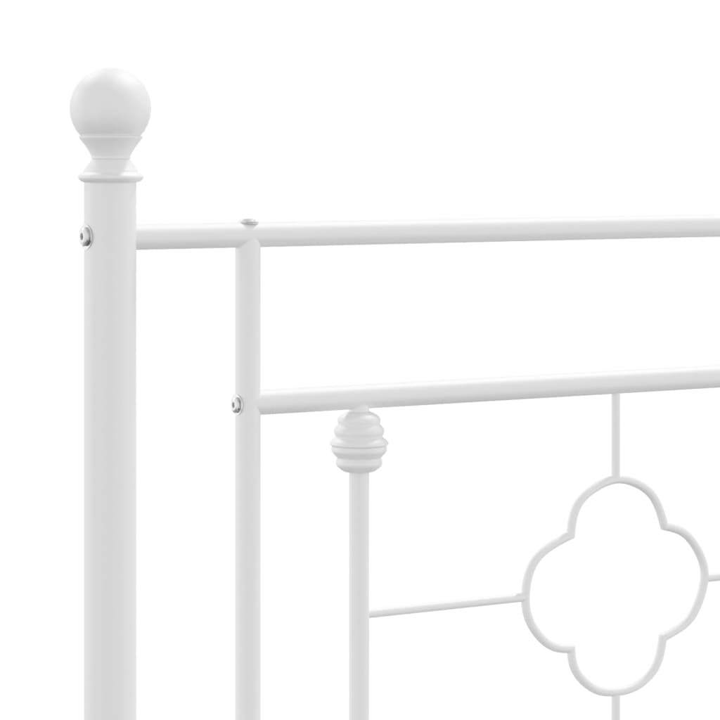 Bedframe met hoofdbord metaal wit 150x200 cm is nu te koop bij PeponiXL, paradijselijk wonen!