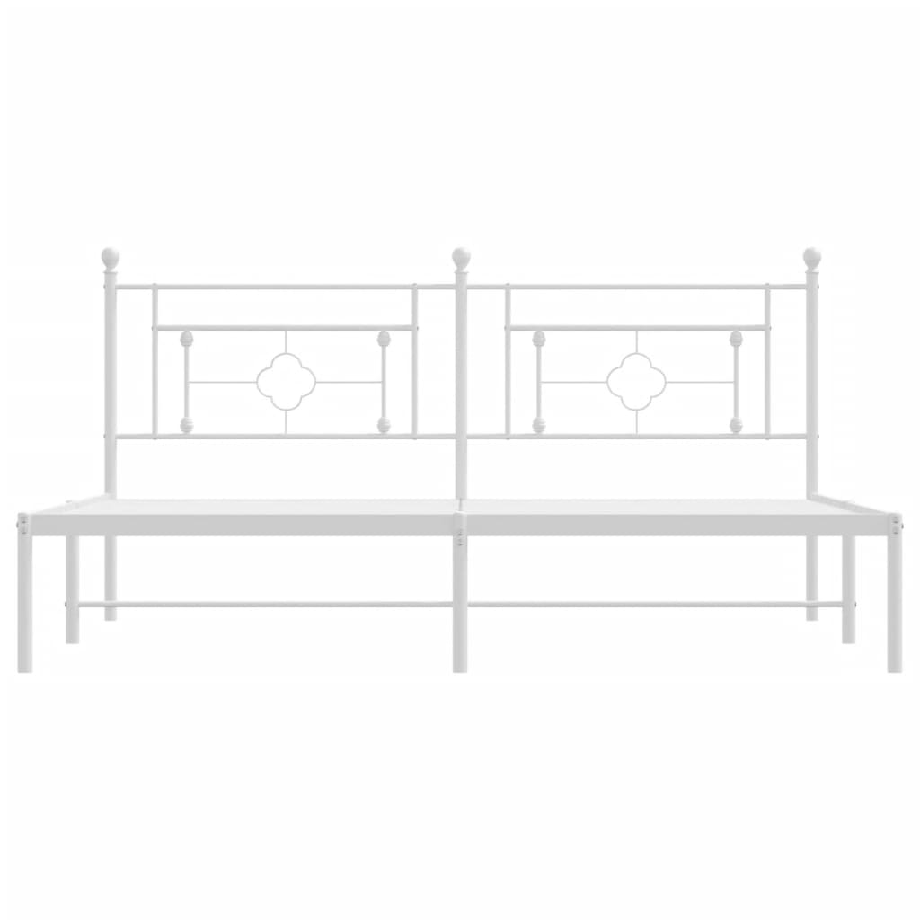 Bedframe met hoofdbord metaal wit 183x213 cm is nu te koop bij PeponiXL, paradijselijk wonen!