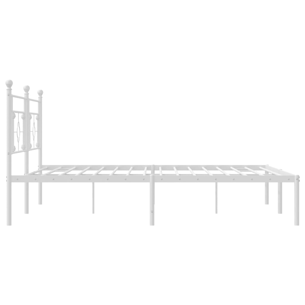 Bedframe met hoofdbord metaal wit 193x203 cm is nu te koop bij PeponiXL, paradijselijk wonen!