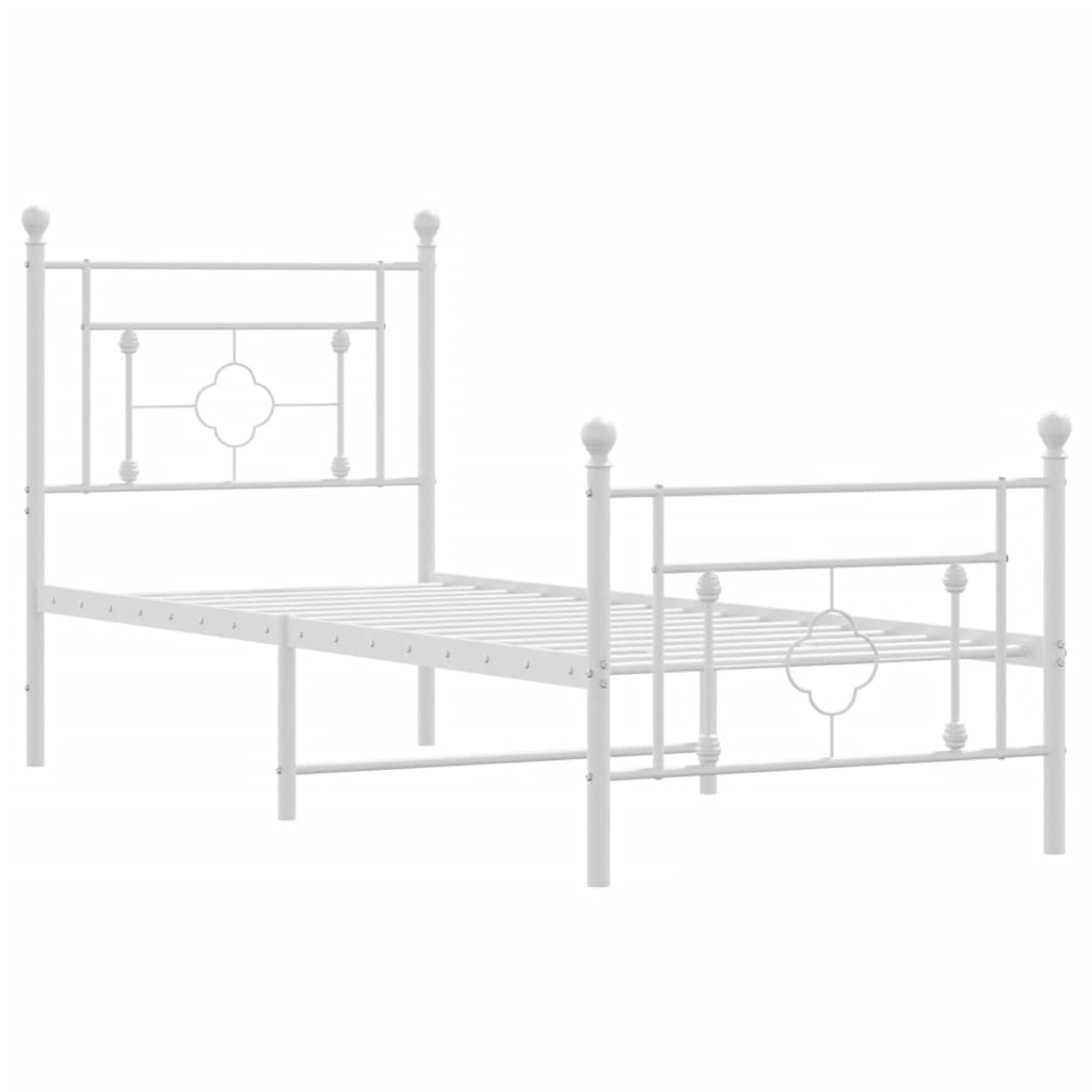 Bedframe met hoofd- en voeteneinde metaal wit 80x200 cm is nu te koop bij PeponiXL, paradijselijk wonen!