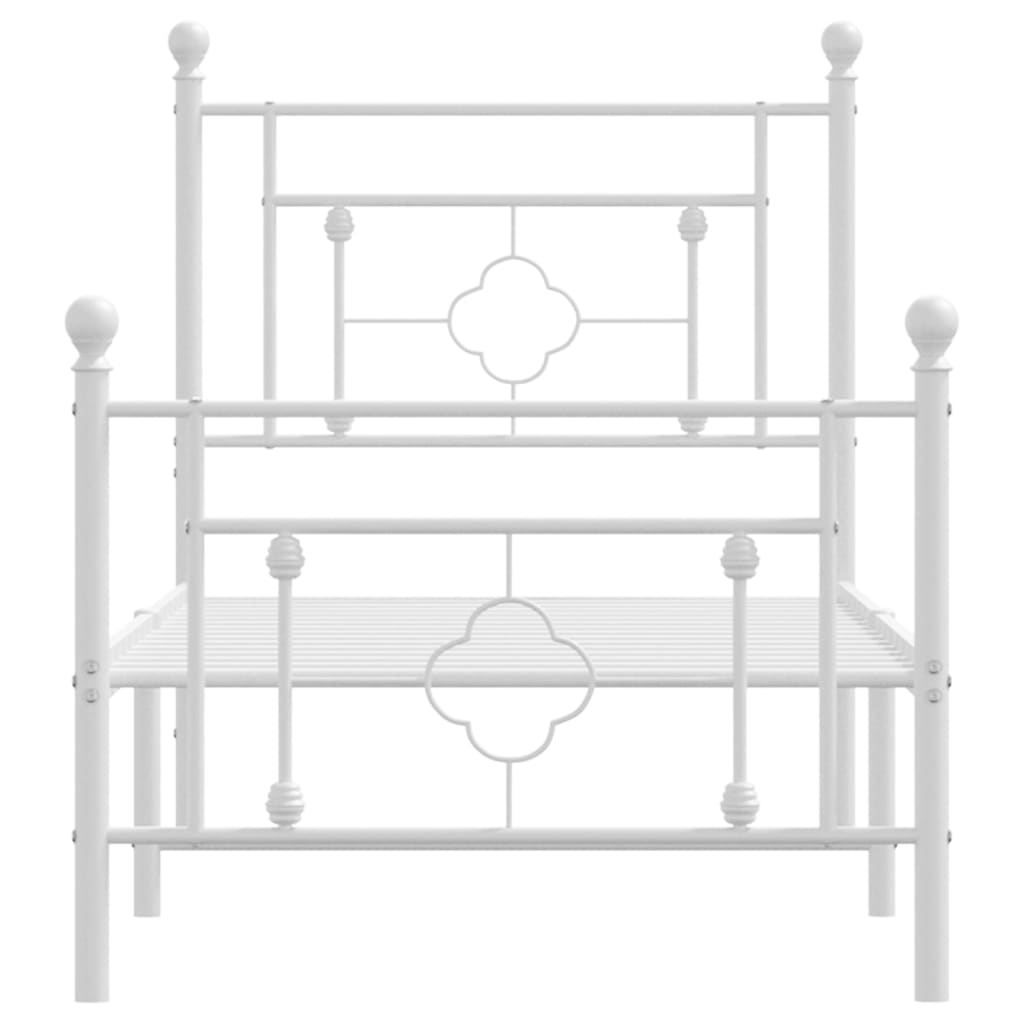 Bedframe met hoofd- en voeteneinde metaal wit 80x200 cm is nu te koop bij PeponiXL, paradijselijk wonen!