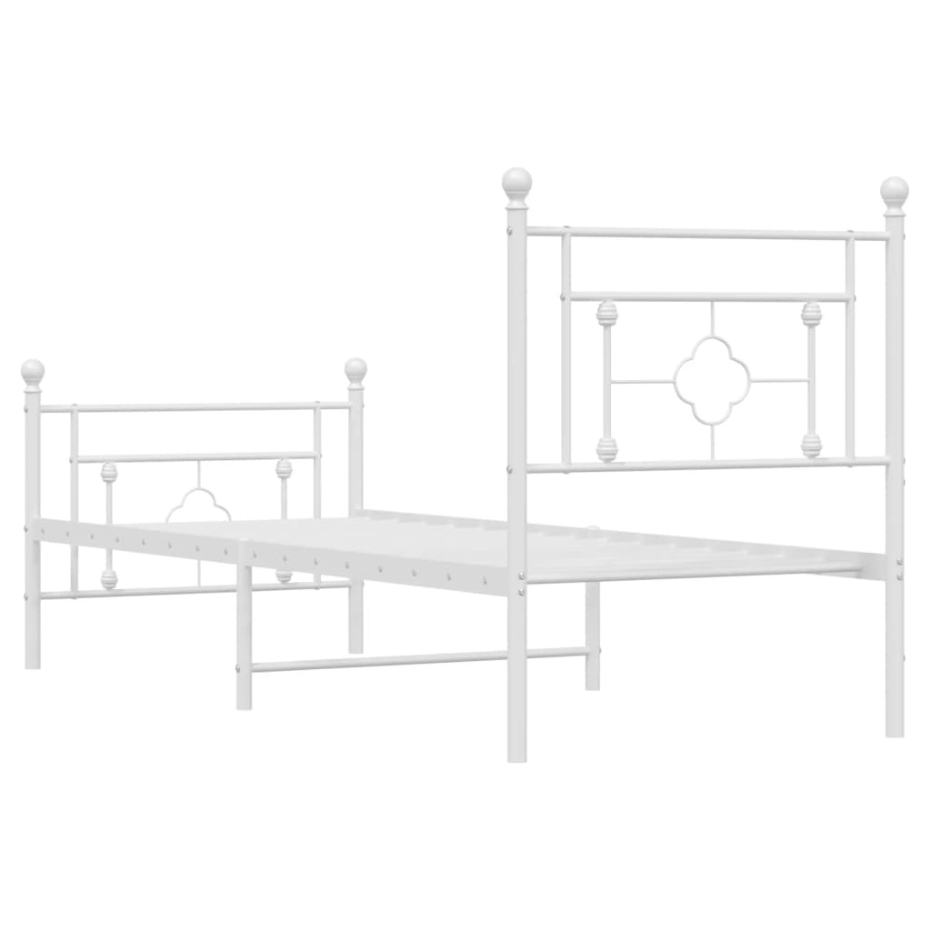Bedframe met hoofd- en voeteneinde metaal wit 80x200 cm is nu te koop bij PeponiXL, paradijselijk wonen!