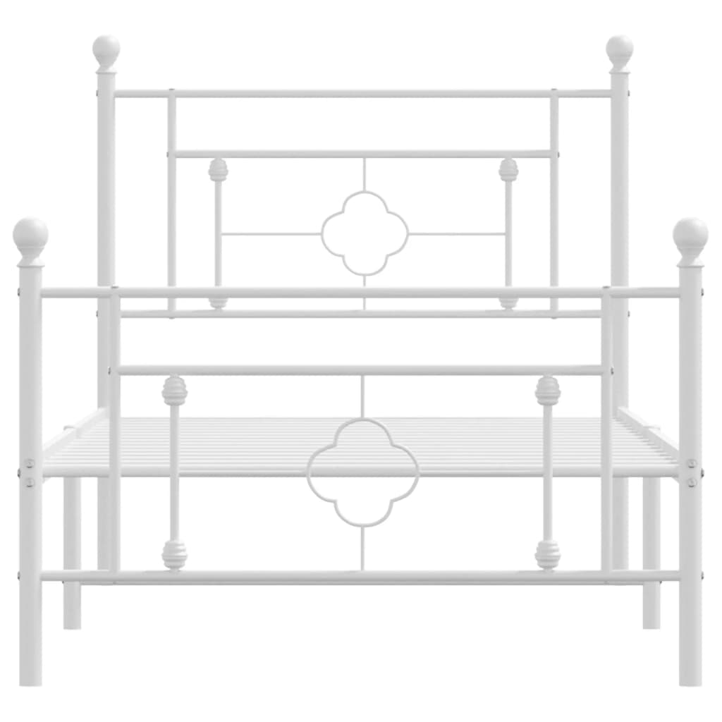 Bedframe met hoofd- en voeteneinde metaal wit 100x190 cm is nu te koop bij PeponiXL, paradijselijk wonen!