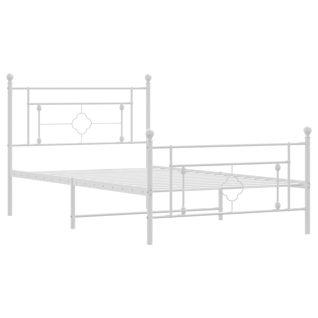 Bedframe met hoofd- en voeteneinde metaal wit 107x203 cm is nu te koop bij PeponiXL, paradijselijk wonen!
