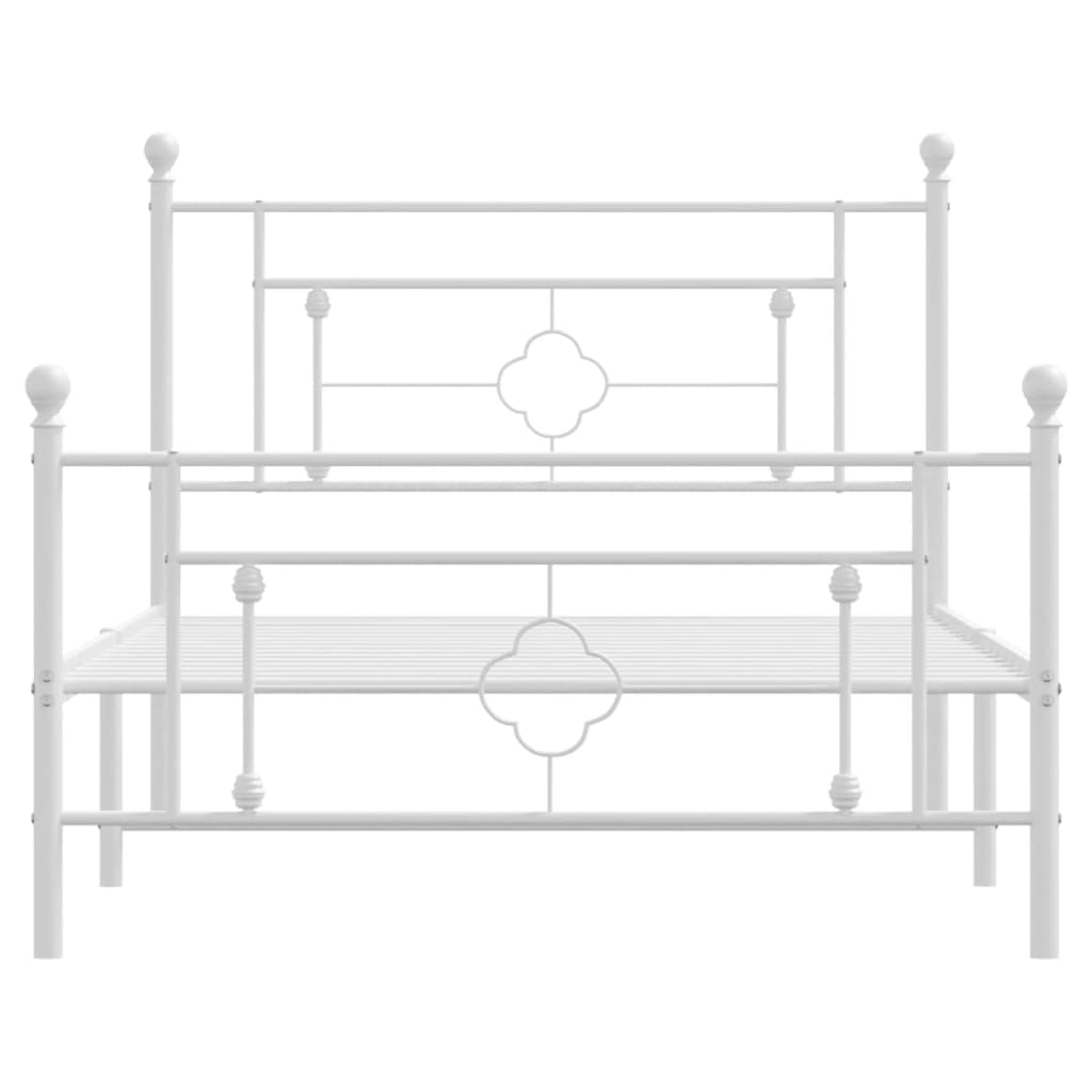 Bedframe met hoofd- en voeteneinde metaal wit 107x203 cm is nu te koop bij PeponiXL, paradijselijk wonen!