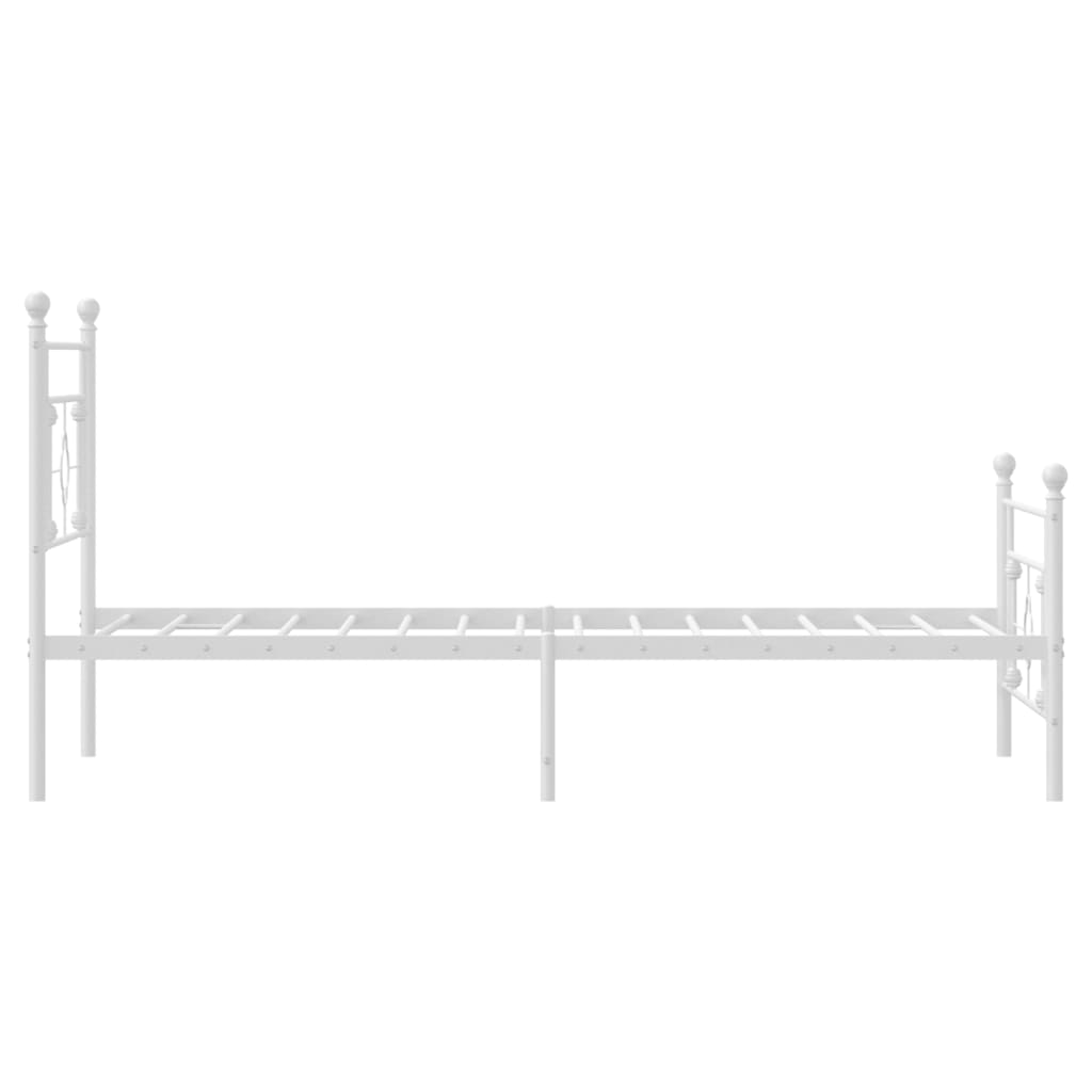 Bedframe met hoofd- en voeteneinde metaal wit 107x203 cm is nu te koop bij PeponiXL, paradijselijk wonen!