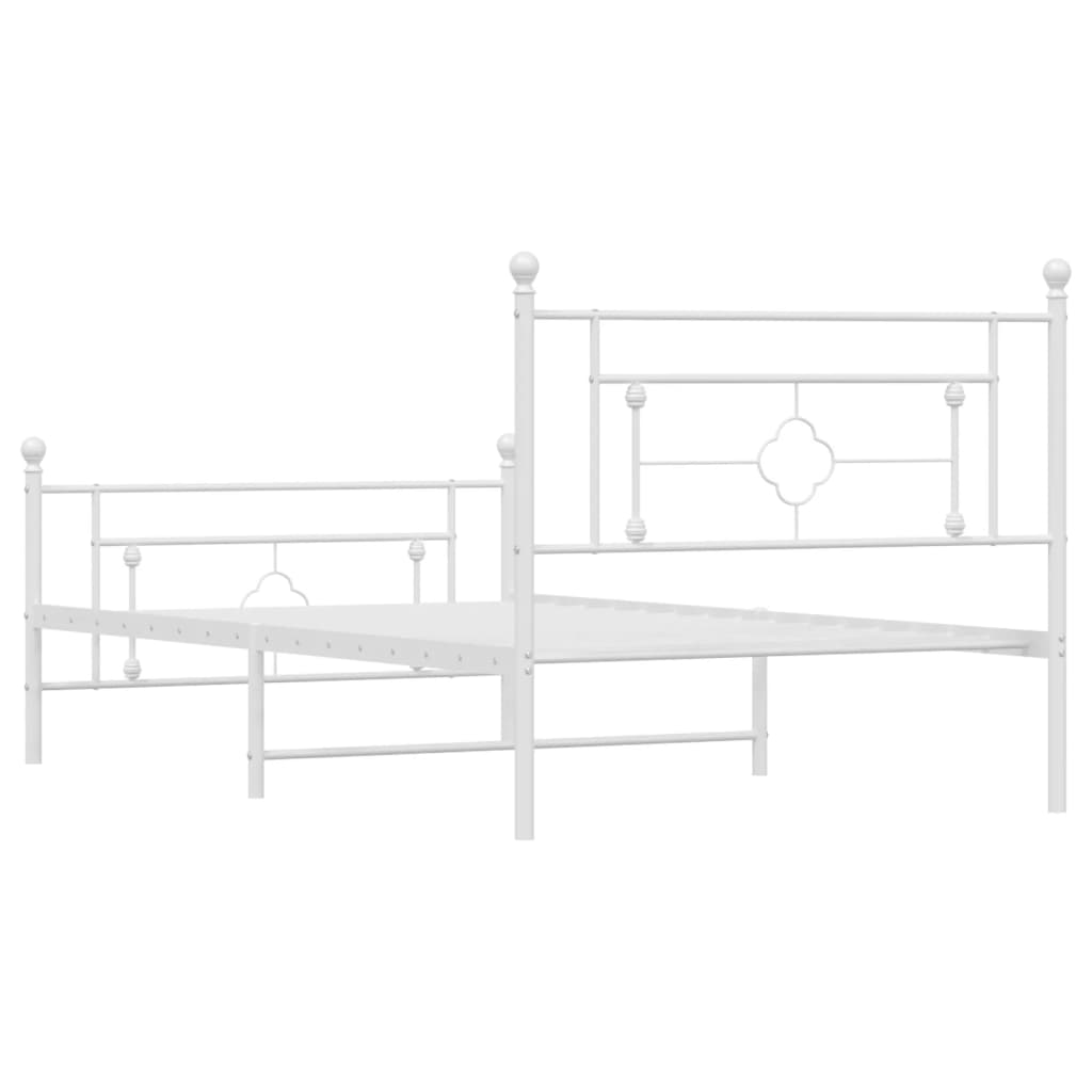 Bedframe met hoofd- en voeteneinde metaal wit 107x203 cm is nu te koop bij PeponiXL, paradijselijk wonen!