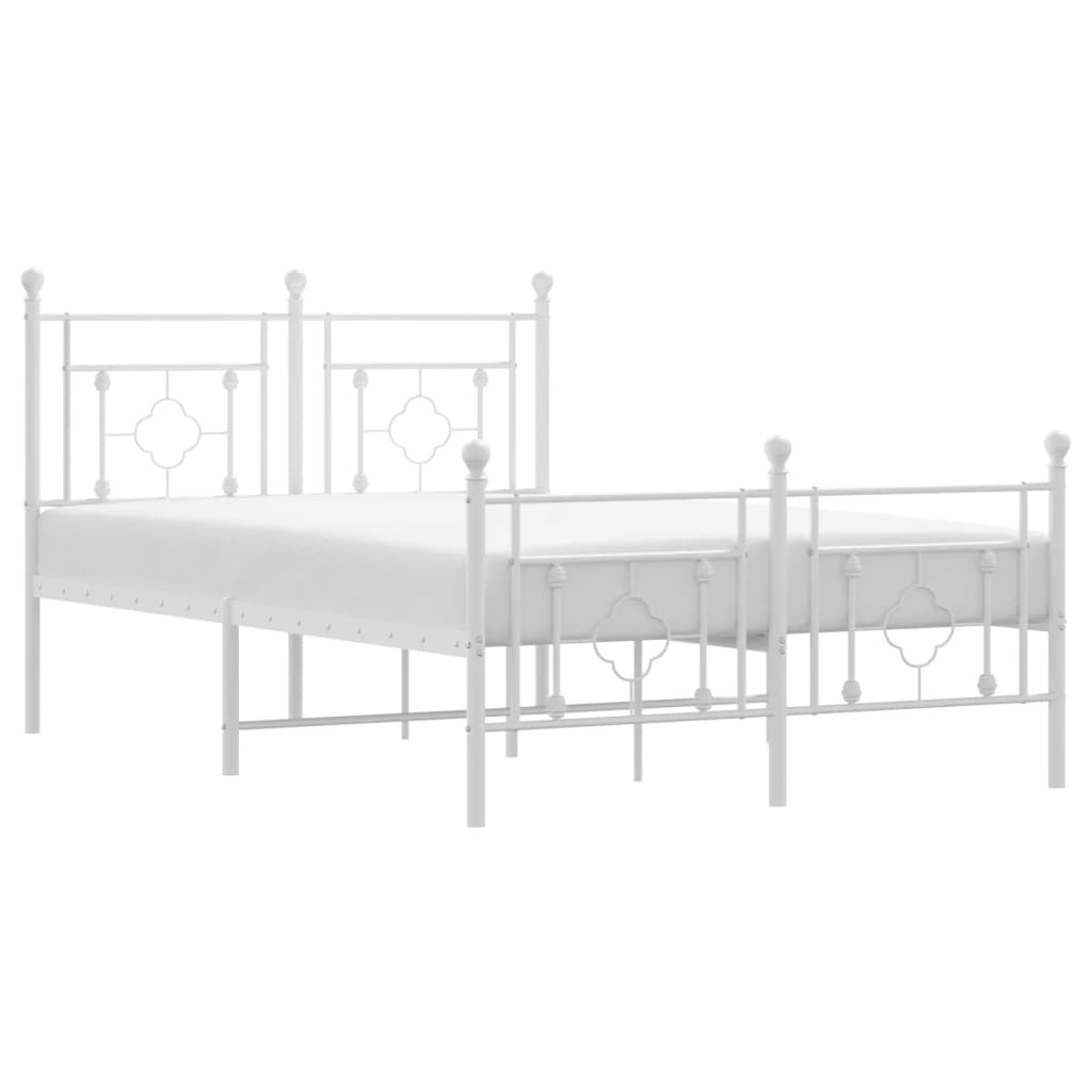 Bedframe met hoofd- en voeteneinde metaal wit 120 x 190 cm is nu te koop bij PeponiXL, paradijselijk wonen!