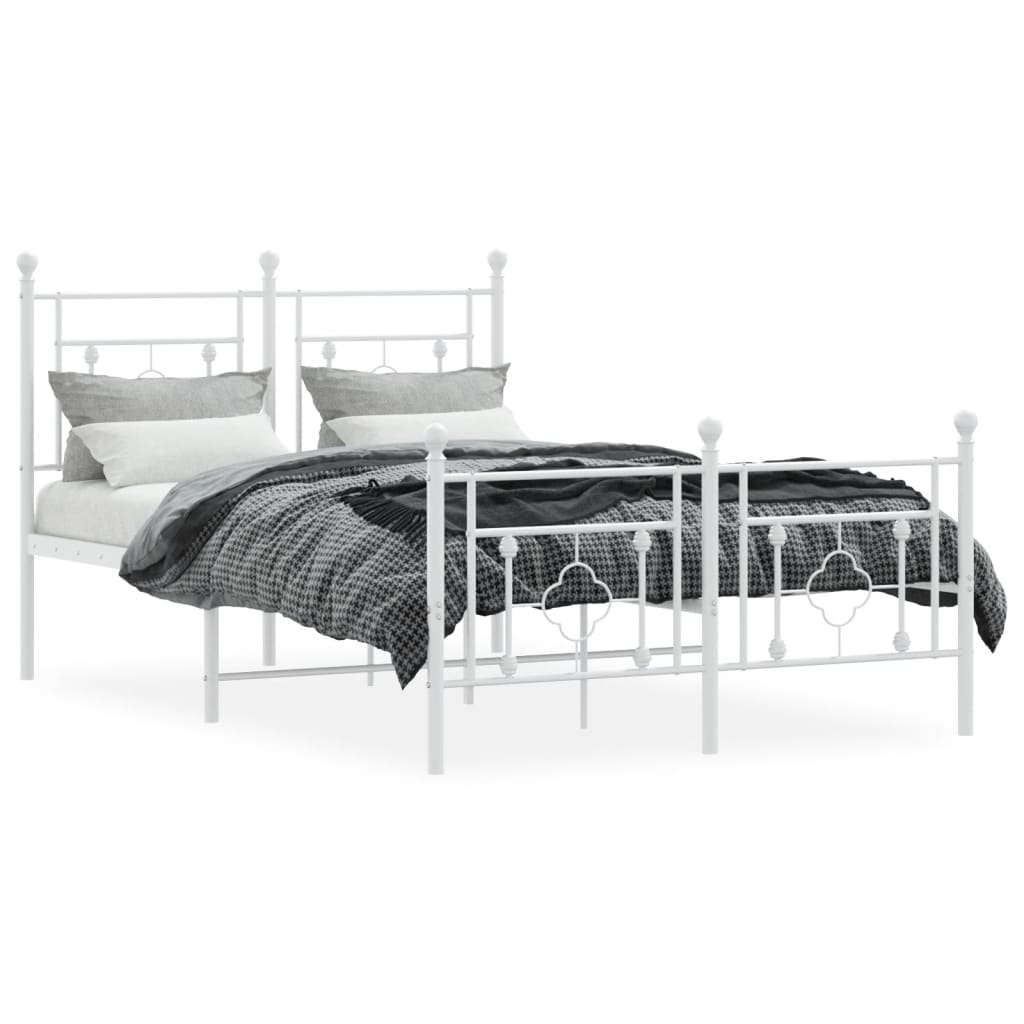 Bedframe met hoofd- en voeteneinde metaal wit 120 x 190 cm is nu te koop bij PeponiXL, paradijselijk wonen!