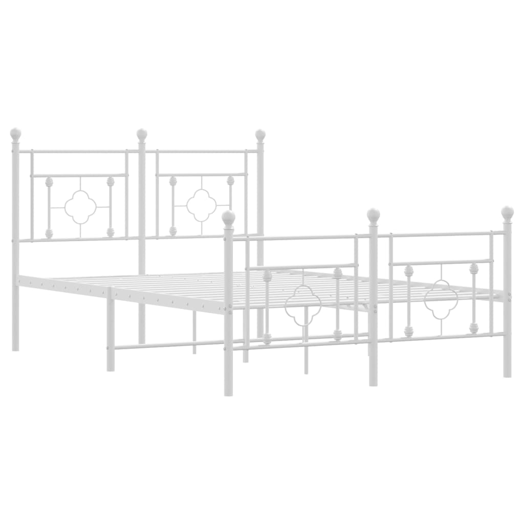 Bedframe met hoofd- en voeteneinde metaal wit 120 x 190 cm is nu te koop bij PeponiXL, paradijselijk wonen!