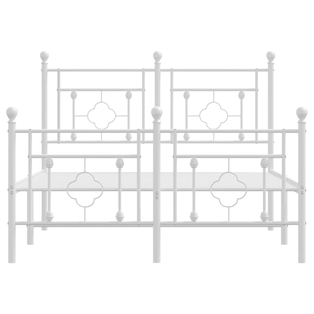 Bedframe met hoofd- en voeteneinde metaal wit 120 x 190 cm is nu te koop bij PeponiXL, paradijselijk wonen!