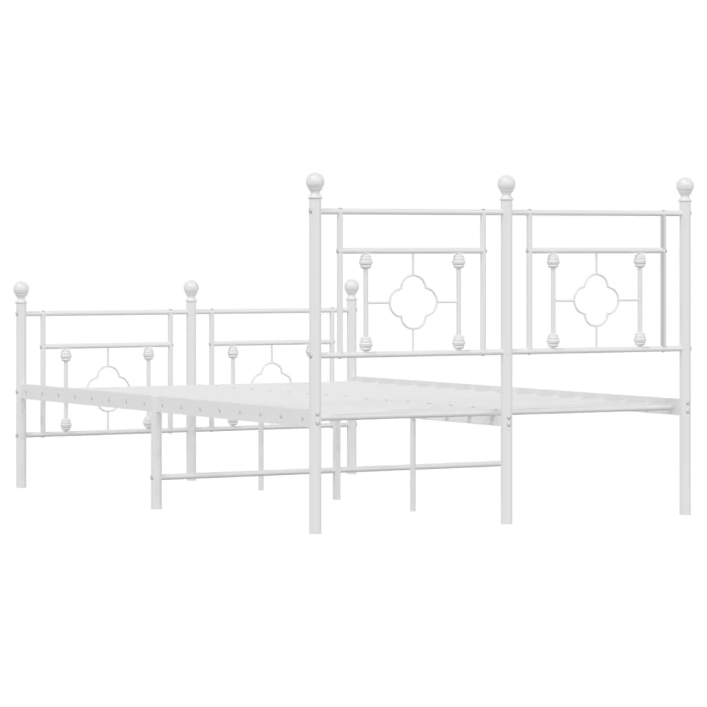 Bedframe met hoofd- en voeteneinde metaal wit 120 x 190 cm is nu te koop bij PeponiXL, paradijselijk wonen!