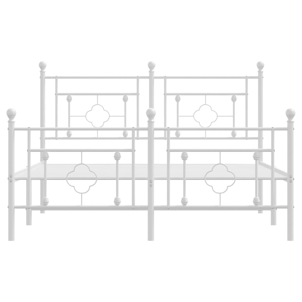 Bedframe met hoofd- en voeteneinde metaal wit 140x190 cm is nu te koop bij PeponiXL, paradijselijk wonen!