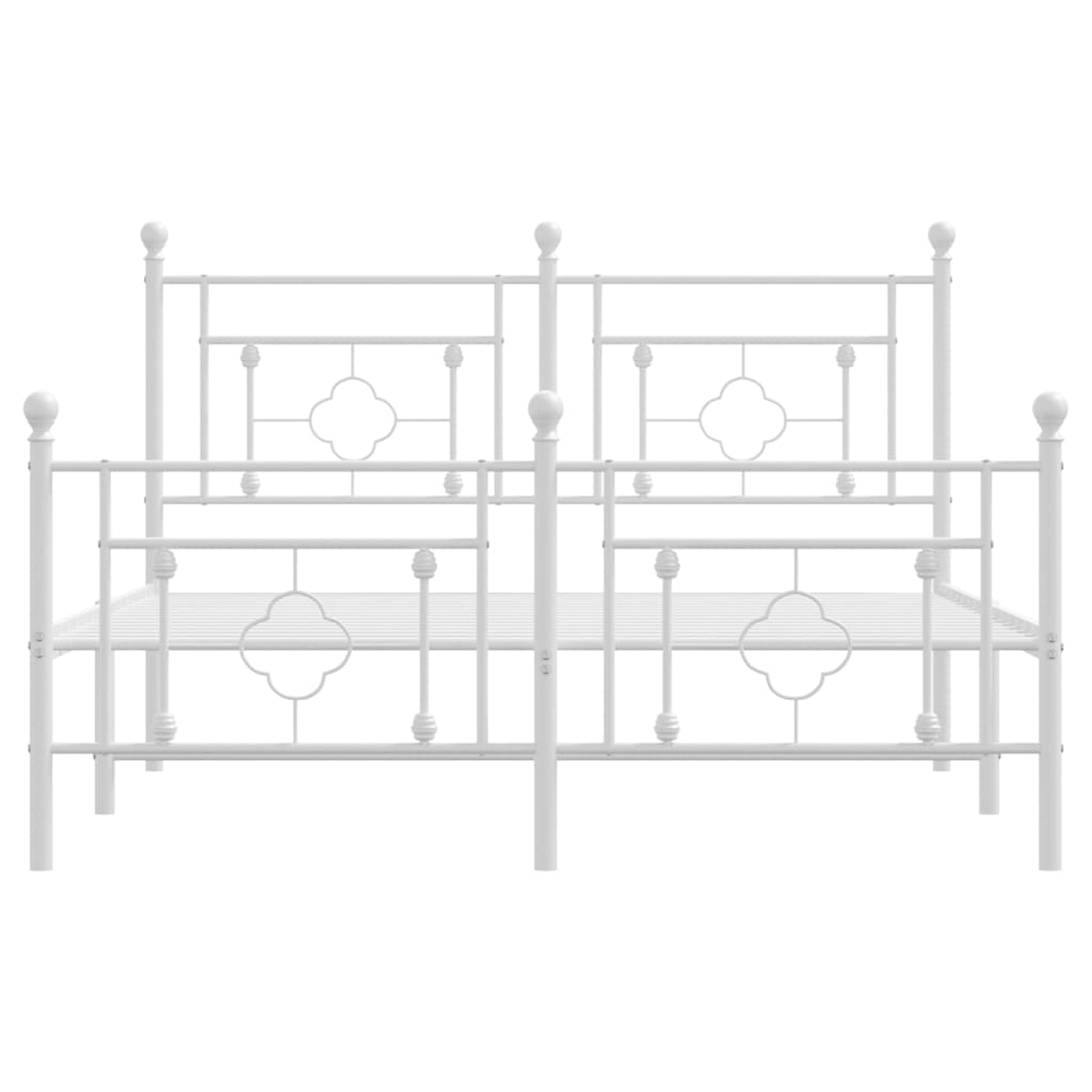 Bedframe met hoofd- en voeteneinde metaal wit 140x200 cm is nu te koop bij PeponiXL, paradijselijk wonen!