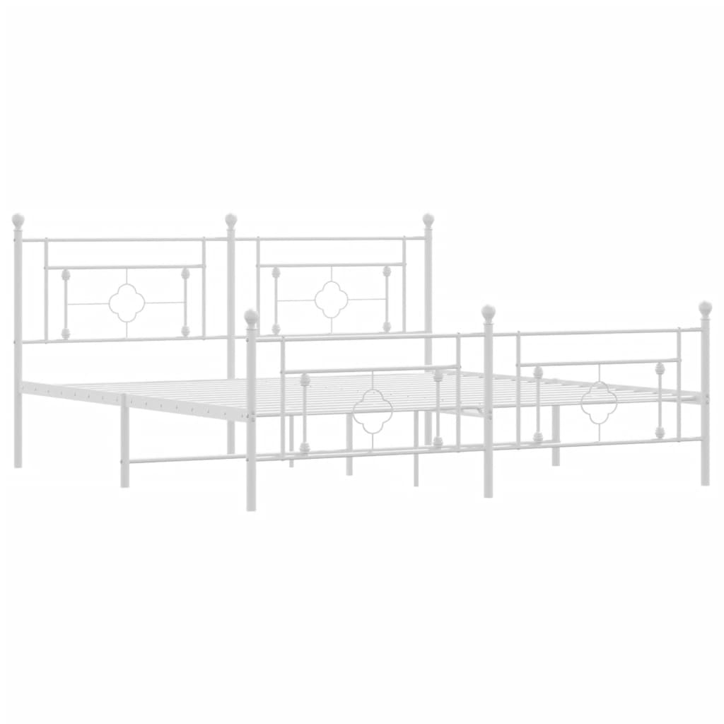 Bedframe met hoofd- en voeteneinde metaal wit 183x213 cm is nu te koop bij PeponiXL, paradijselijk wonen!