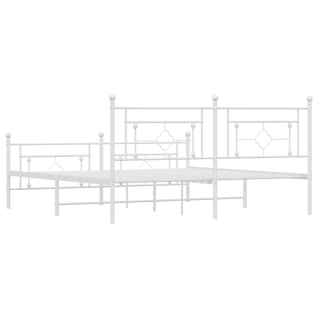 Bedframe met hoofd- en voeteneinde metaal wit 183x213 cm is nu te koop bij PeponiXL, paradijselijk wonen!