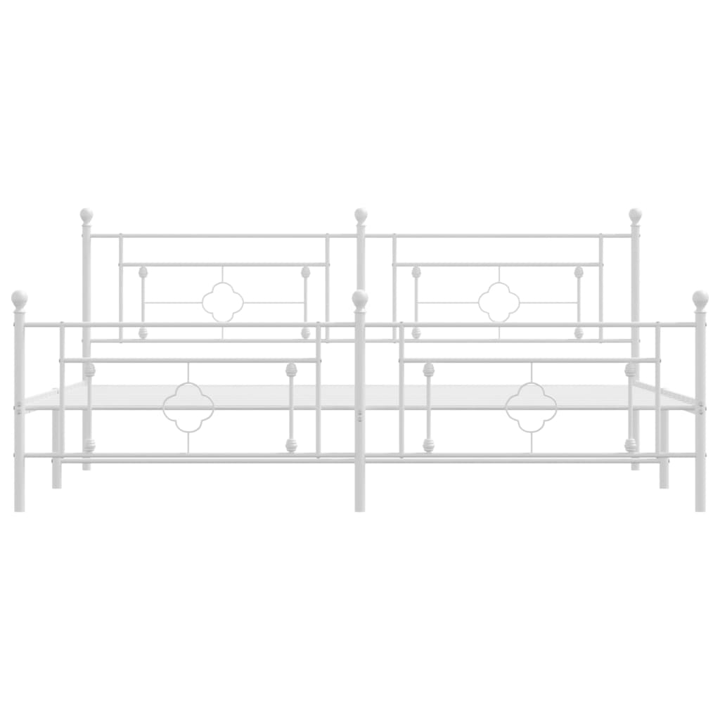 Bedframe met hoofd- en voeteneinde metaal wit 193x203 cm is nu te koop bij PeponiXL, paradijselijk wonen!