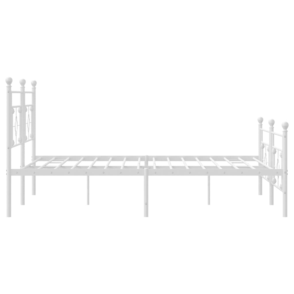 Bedframe met hoofd- en voeteneinde metaal wit 193x203 cm is nu te koop bij PeponiXL, paradijselijk wonen!