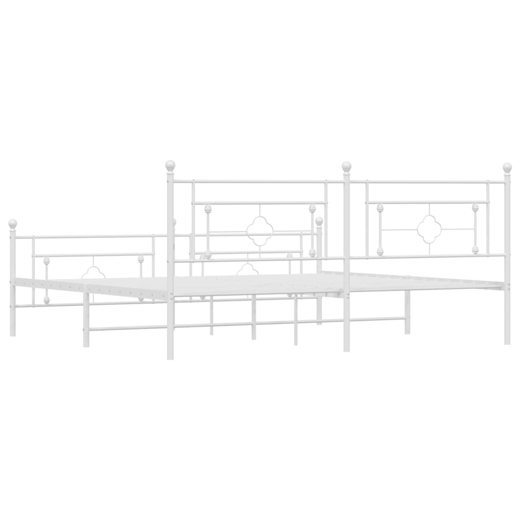 Bedframe met hoofd- en voeteneinde metaal wit 193x203 cm is nu te koop bij PeponiXL, paradijselijk wonen!