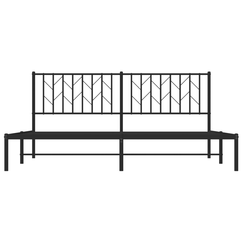 Bedframe met hoofdbord metaal zwart 183x213 cm is nu te koop bij PeponiXL, paradijselijk wonen!