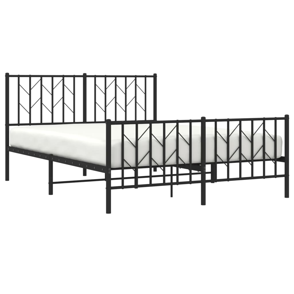 Bedframe met hoofd- en voeteneinde metaal zwart 135x190 cm is nu te koop bij PeponiXL, paradijselijk wonen!