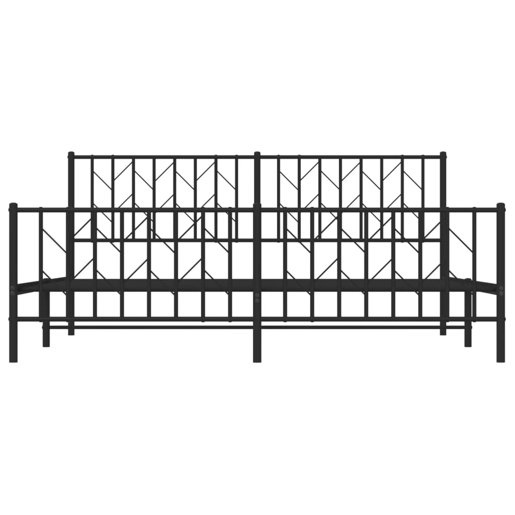 Bedframe met hoofd- en voeteneinde metaal zwart 183x213 cm is nu te koop bij PeponiXL, paradijselijk wonen!
