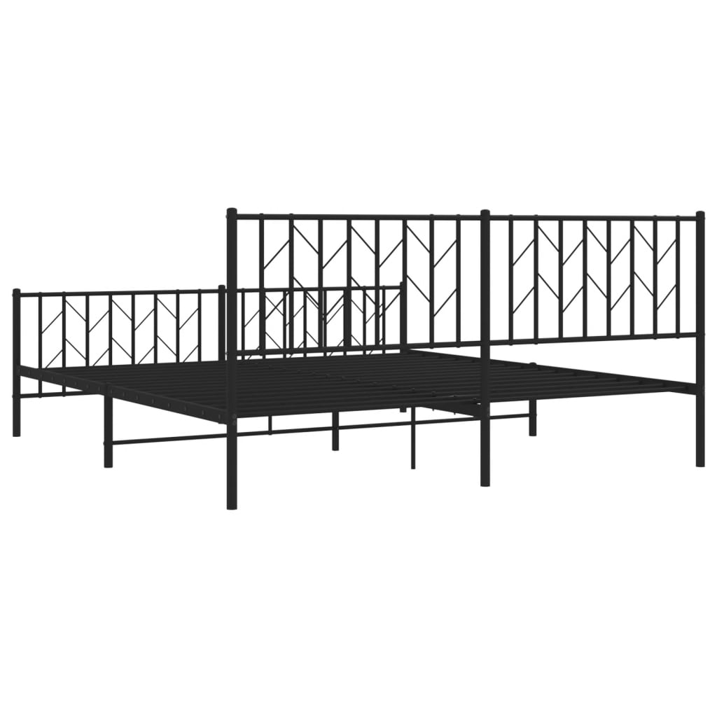 Bedframe met hoofd- en voeteneinde metaal zwart 183x213 cm is nu te koop bij PeponiXL, paradijselijk wonen!