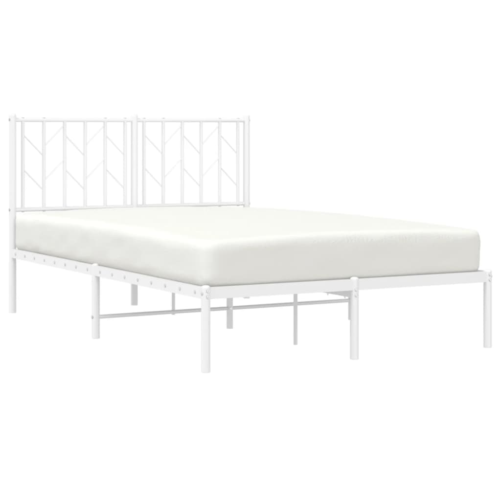 Bedframe met hoofdbord metaal wit 120x200 cm is nu te koop bij PeponiXL, paradijselijk wonen!