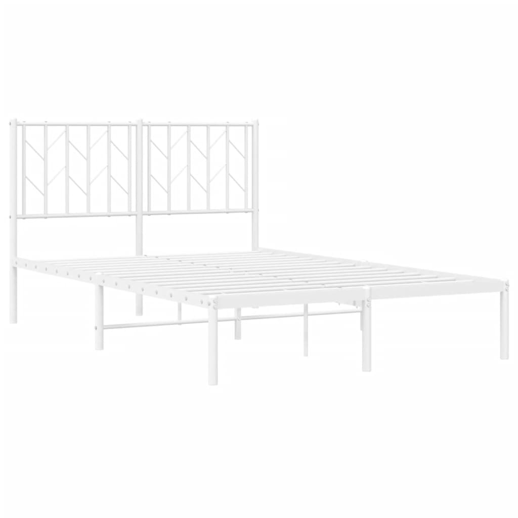 Bedframe met hoofdbord metaal wit 120x200 cm is nu te koop bij PeponiXL, paradijselijk wonen!