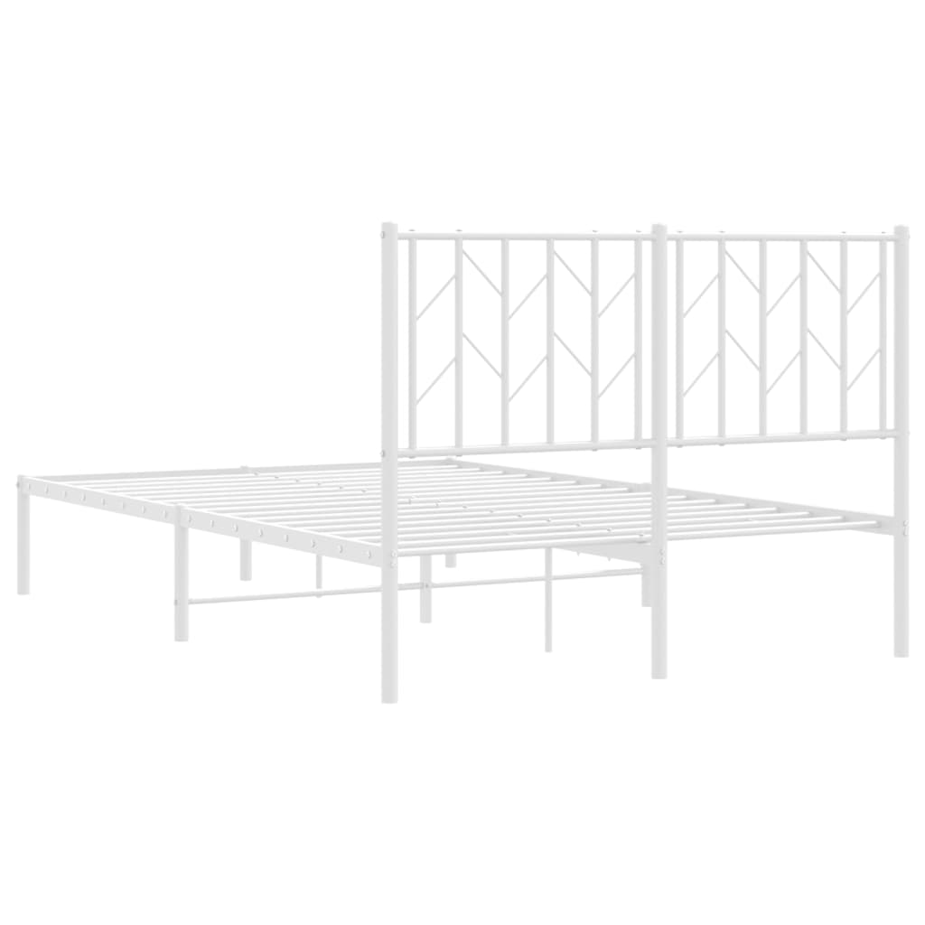 Bedframe met hoofdbord metaal wit 120x200 cm is nu te koop bij PeponiXL, paradijselijk wonen!