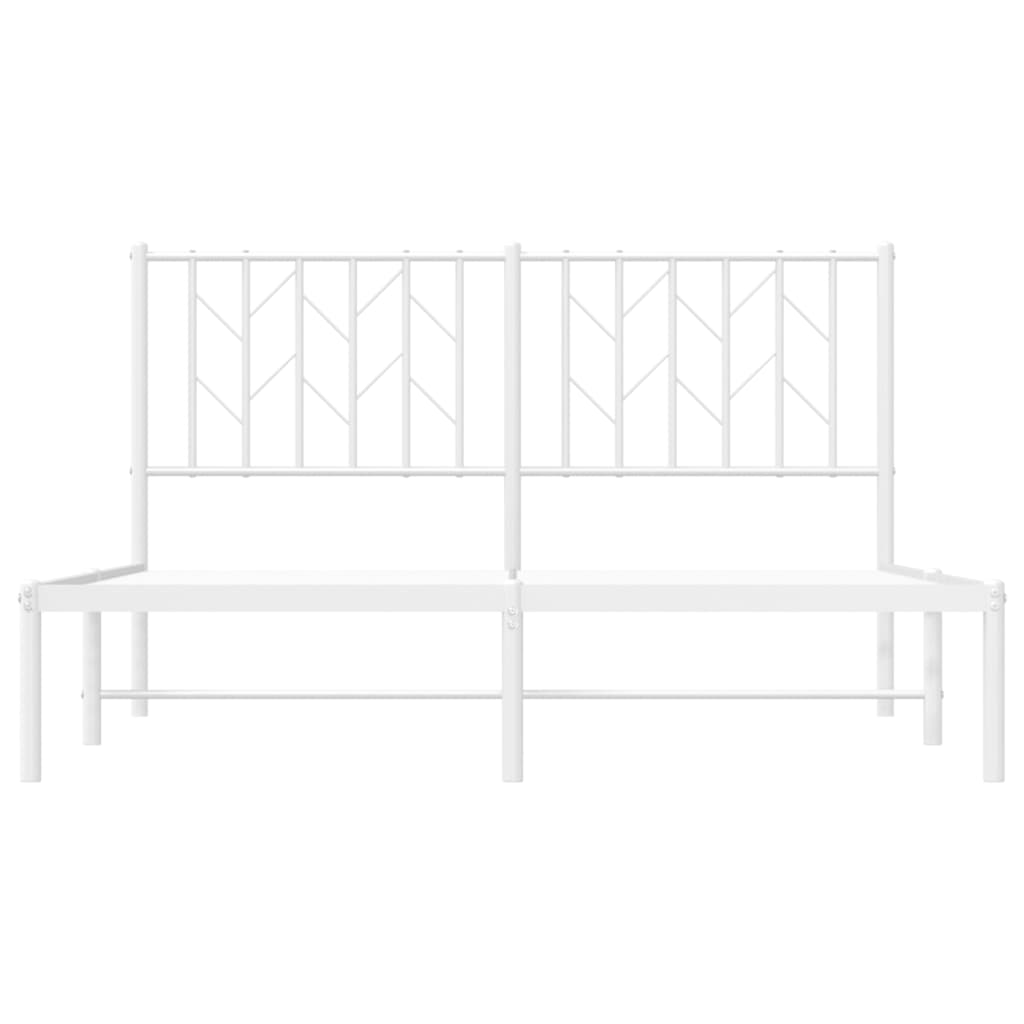 Bedframe met hoofdbord metaal wit 140x190 cm is nu te koop bij PeponiXL, paradijselijk wonen!