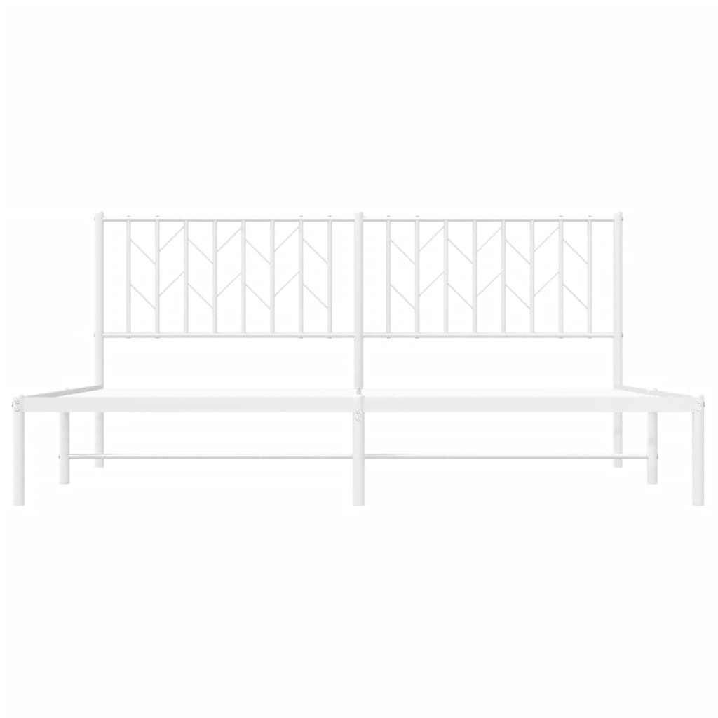 Bedframe met hoofdbord metaal wit 183x213 cm is nu te koop bij PeponiXL, paradijselijk wonen!