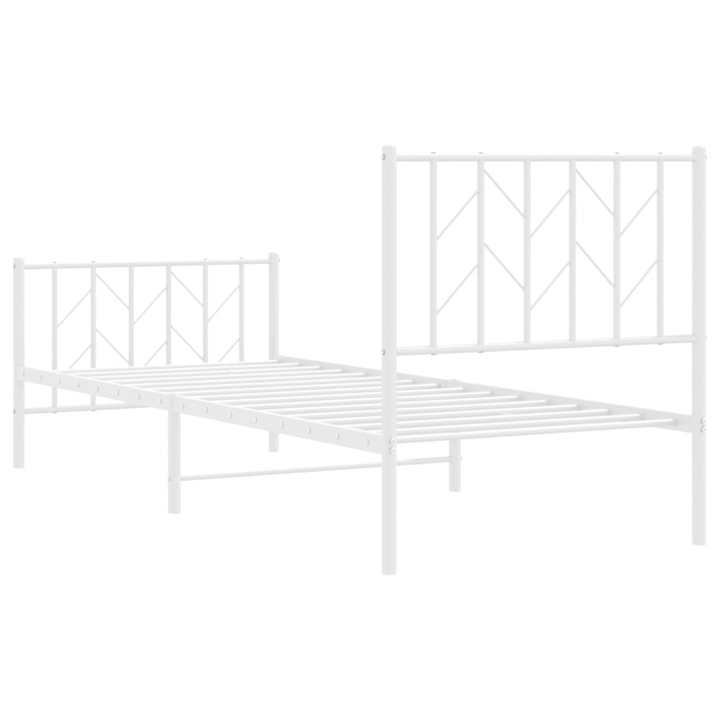 Bedframe met hoofd- en voeteneinde metaal wit 80x200 cm is nu te koop bij PeponiXL, paradijselijk wonen!