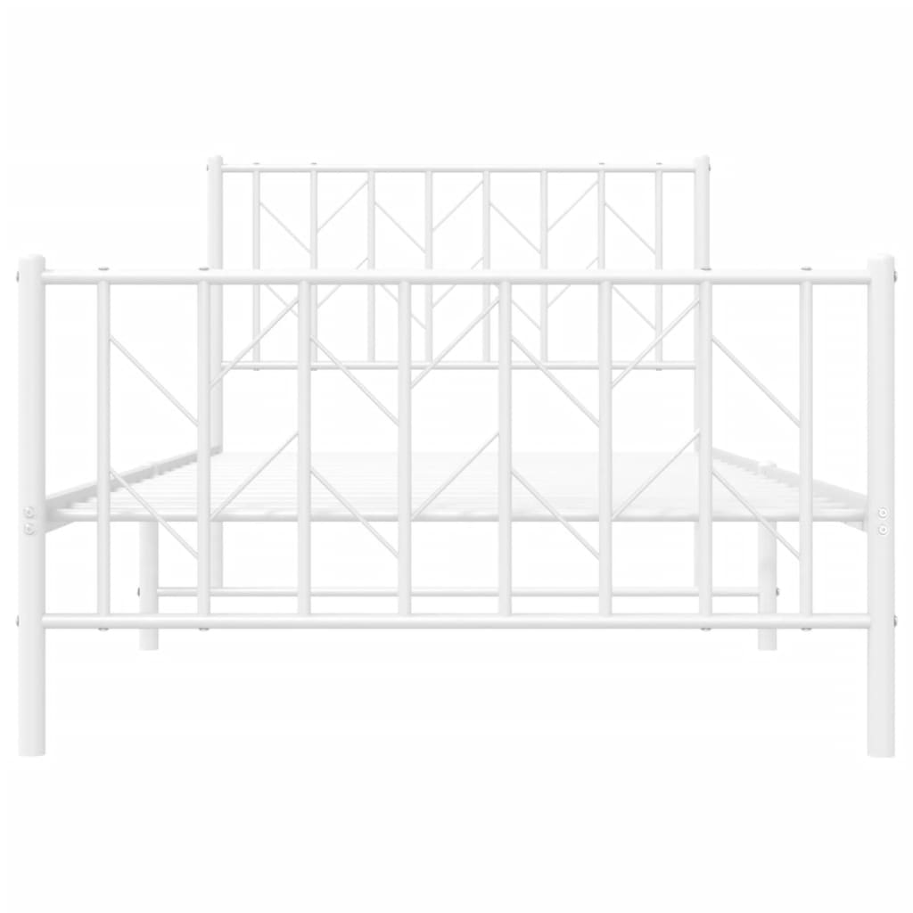 Bedframe met hoofd- en voeteneinde metaal wit 100x190 cm is nu te koop bij PeponiXL, paradijselijk wonen!