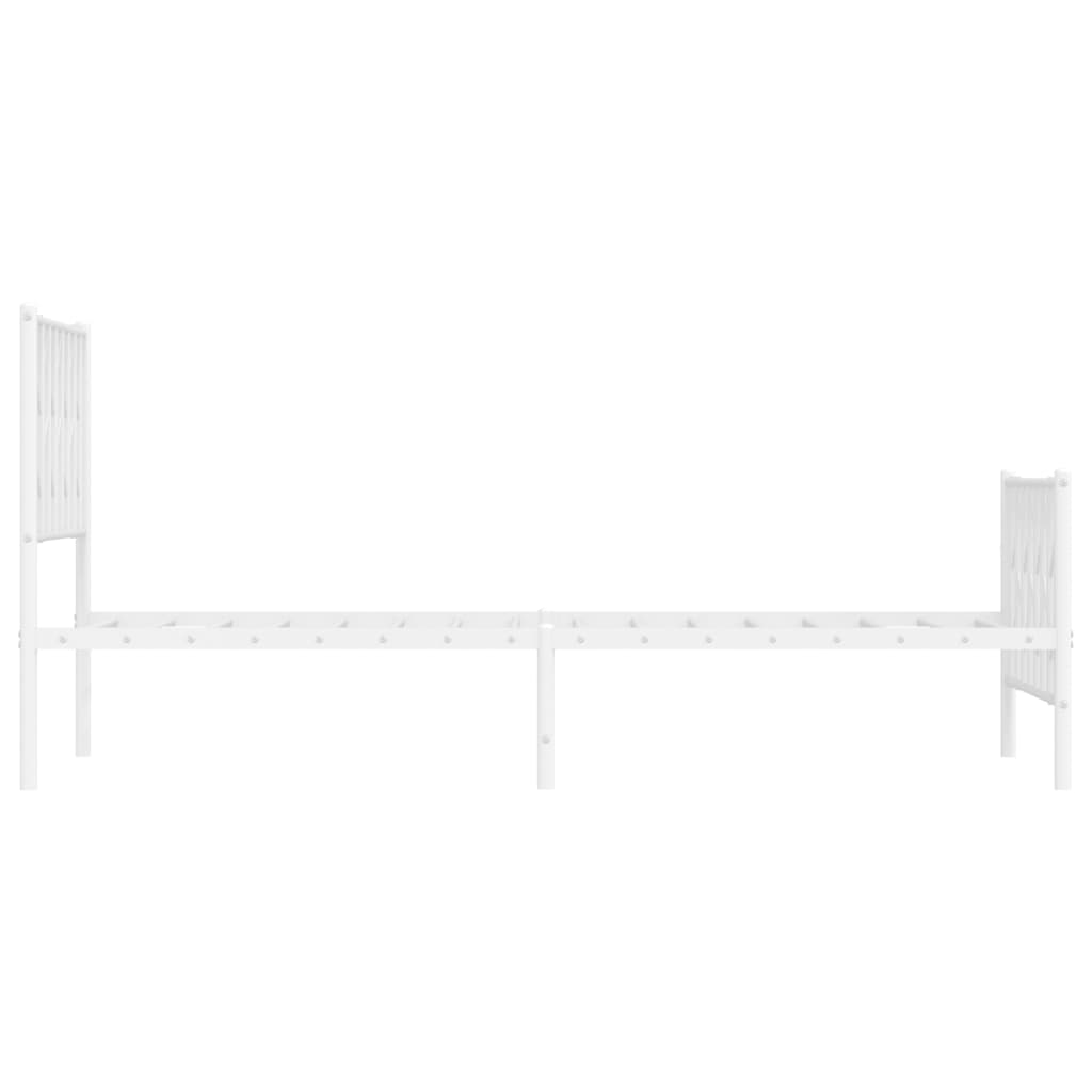 Bedframe met hoofd- en voeteneinde metaal wit 100x190 cm is nu te koop bij PeponiXL, paradijselijk wonen!