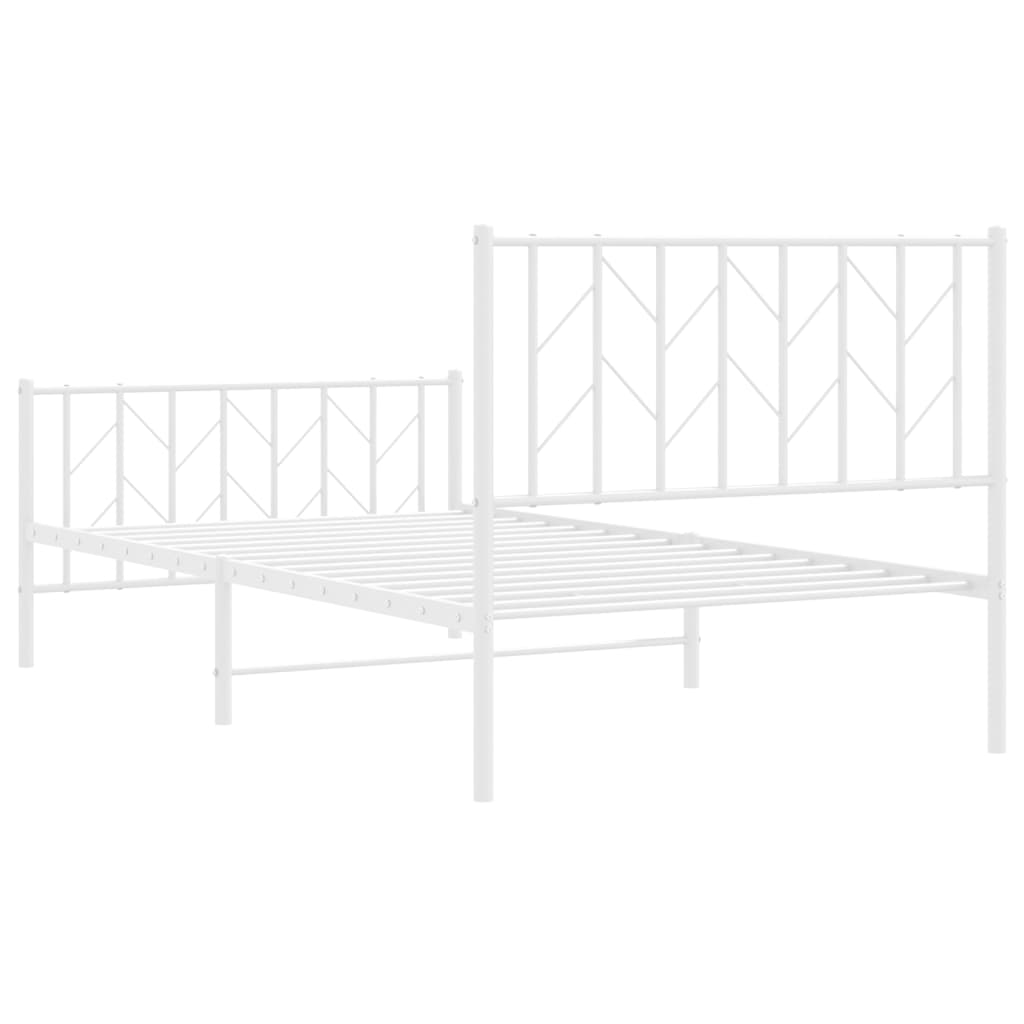 Bedframe met hoofd- en voeteneinde metaal wit 100x190 cm is nu te koop bij PeponiXL, paradijselijk wonen!