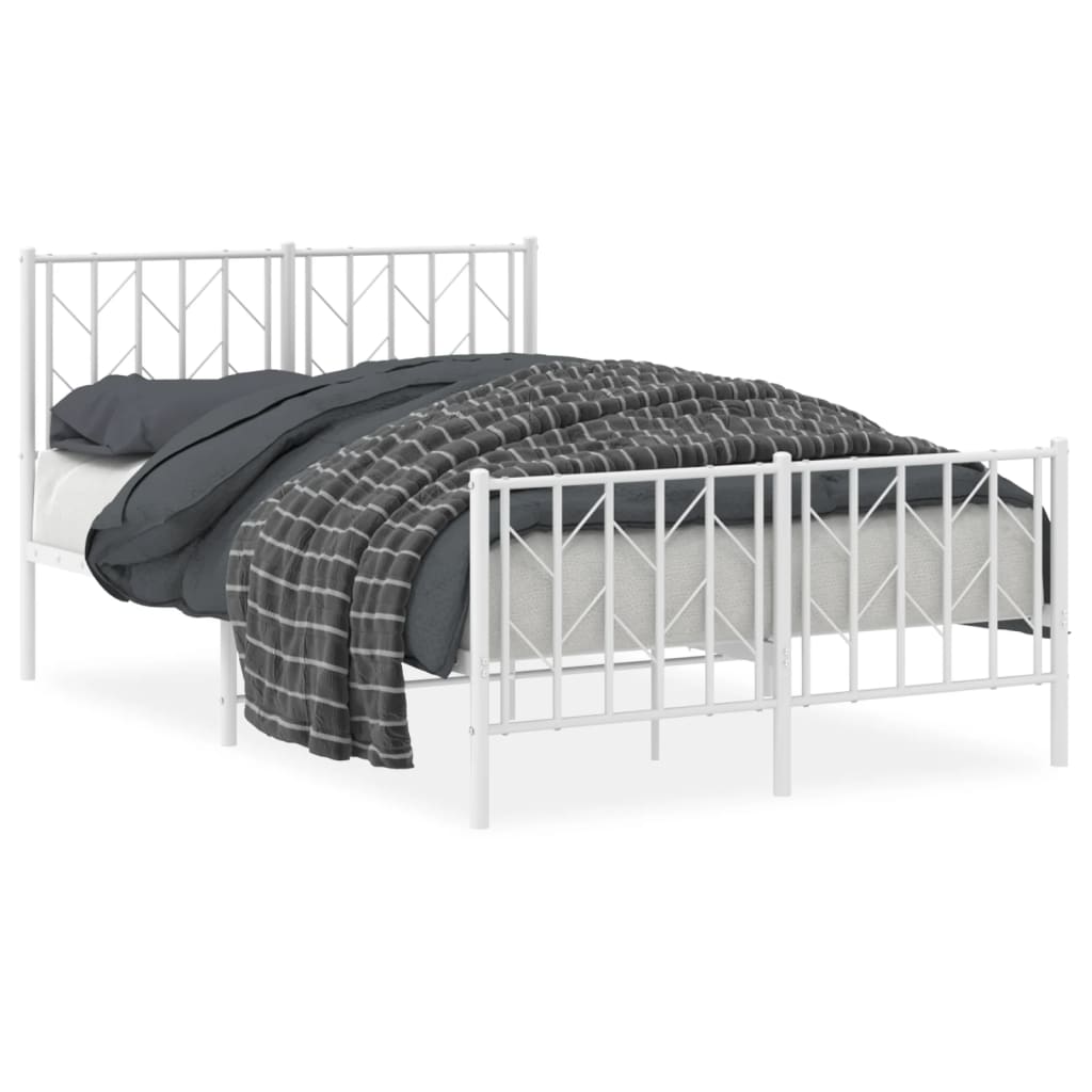 Bedframe met hoofd- en voeteneinde metaal wit 120x190 cm is nu te koop bij PeponiXL, paradijselijk wonen!