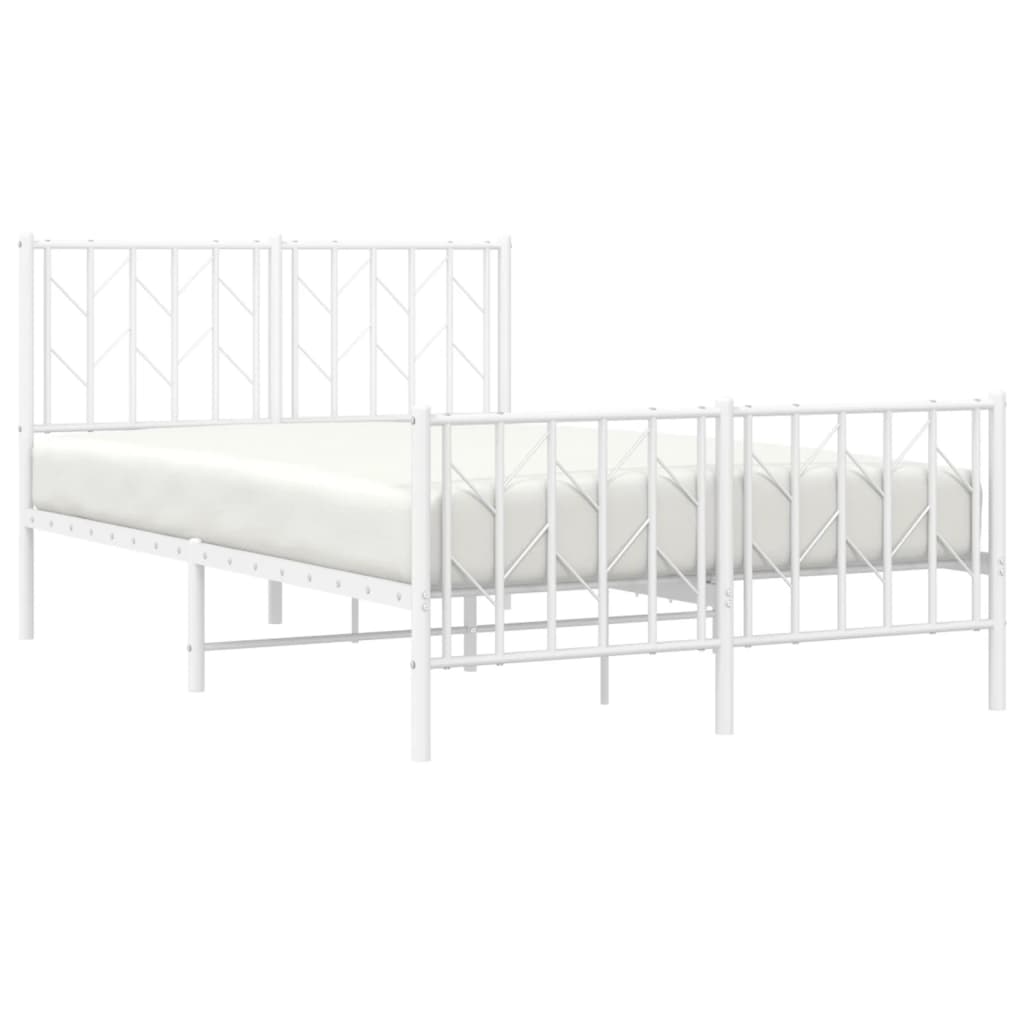 Bedframe met hoofd- en voeteneinde metaal wit 120x190 cm is nu te koop bij PeponiXL, paradijselijk wonen!